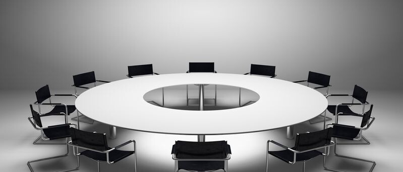 Photo of a round conference table